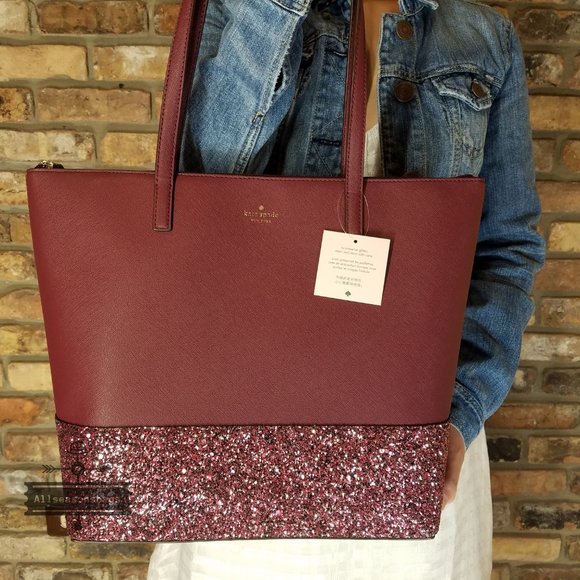 Kate spade PENNY greta court LARGE tote Cherry - Picture 4 of 9